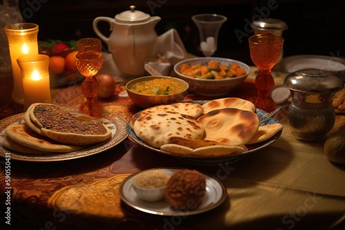 Pita Bread: Heart of Ramadan Feast.
Generative AI