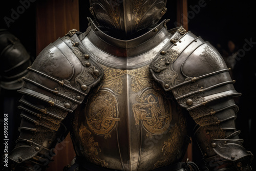 black knight helmet created with Generative AI technology
