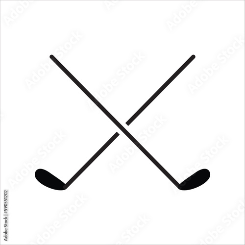 Golf club stick vector icon. Golf clubs flat sign design illustration. Golf stick symbol pictogram. UX UI icon