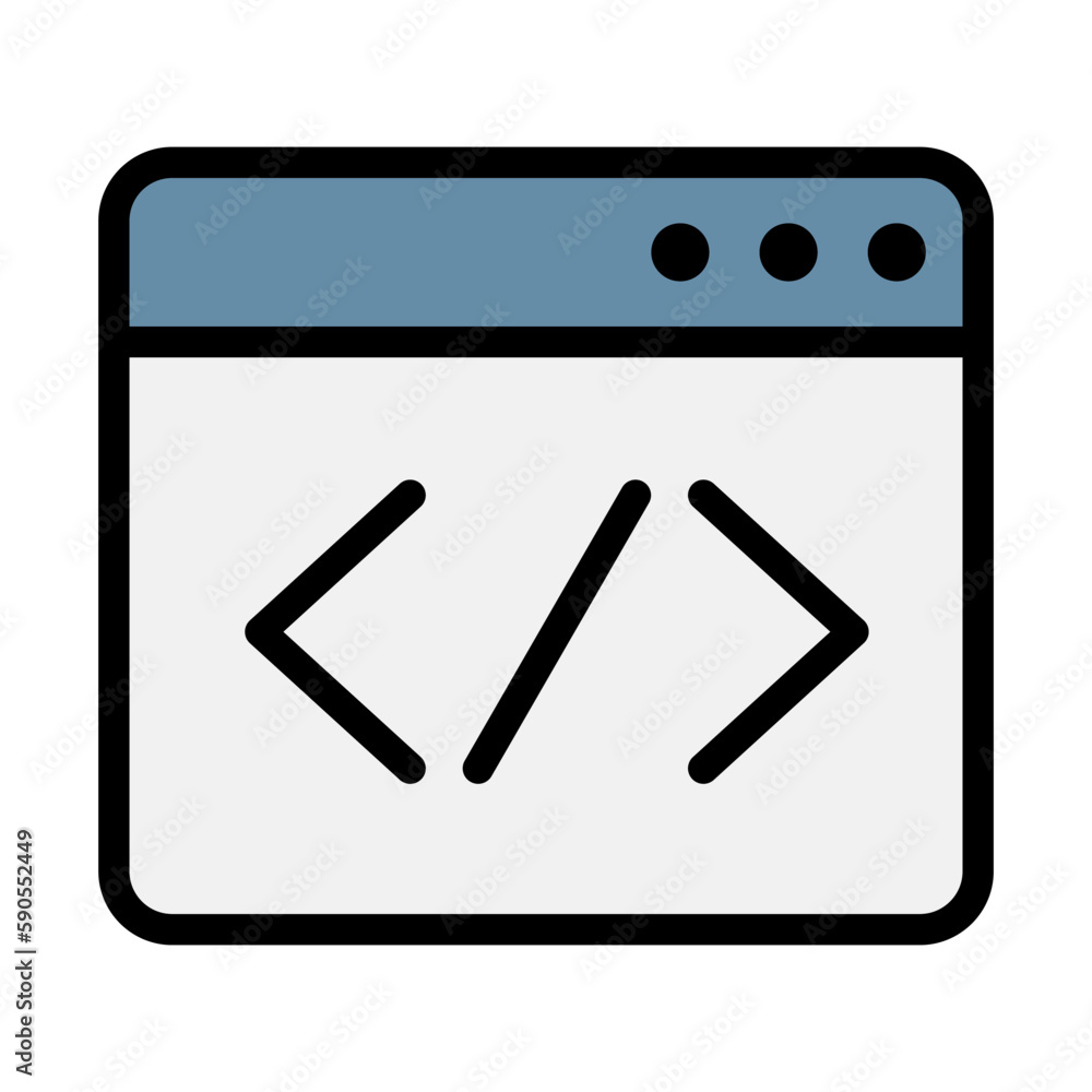 Coding color line icon Coding color line icon