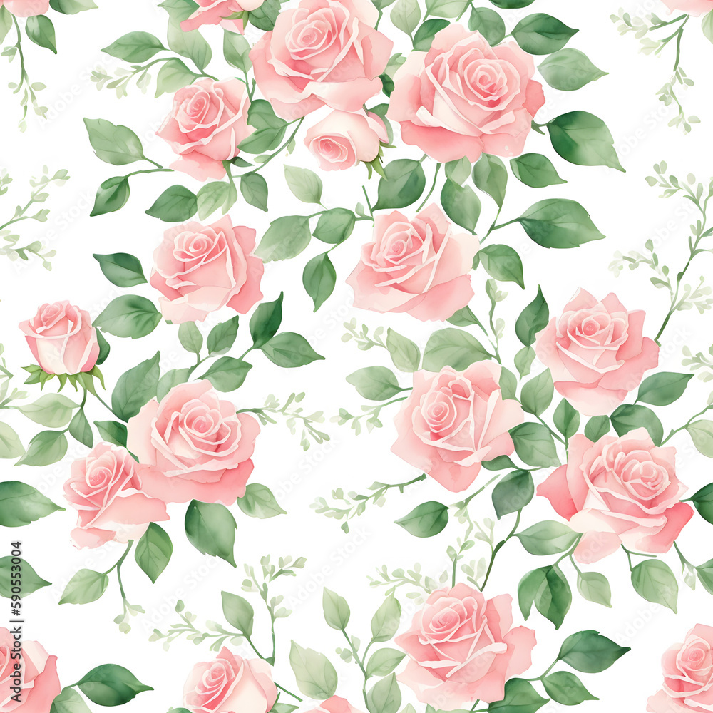 Seamless roses pattern