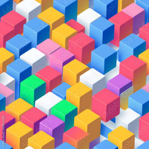 Colorful bright cubes