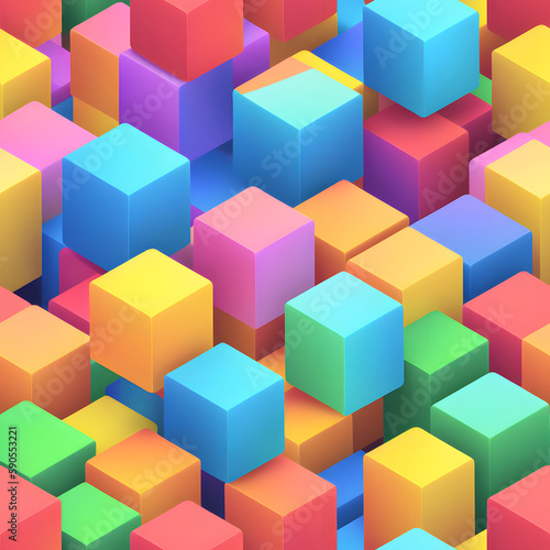 Colorful bright cubes