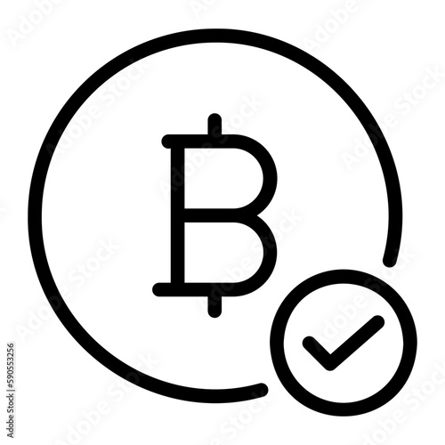 bitcoin accepted line icon