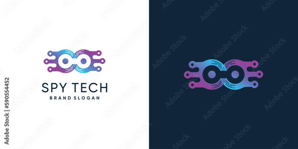 Spy tech logo design idea with modern style concept