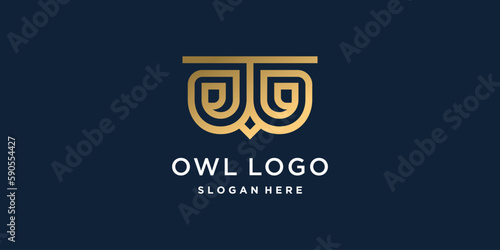 Owl logo design concept with creative style concept
