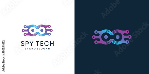 Spy tech logo design idea with modern style concept