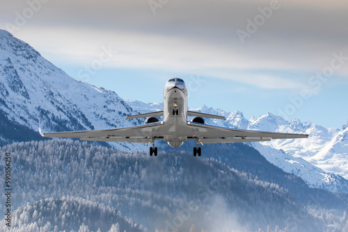 Canvastavla Gulfstream G550 departing St. Moritz