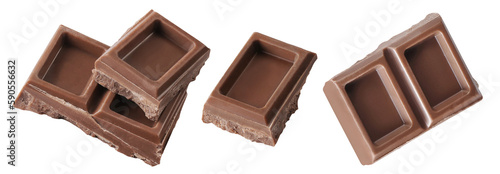 Set of chocolate pieces cut out