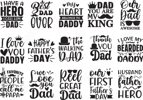 Father's day  t-shirt design dad svg design bundle typography