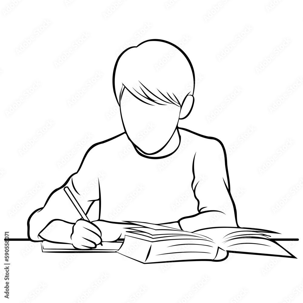 Student Reading Book and Learning. Student Reading Book and Learning.
