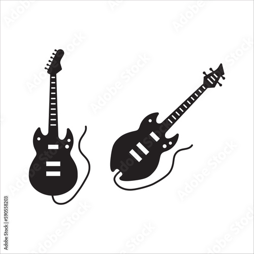 Guitar vector icon. Classic guitar flat sign design illustration. Guitar symbol pictogram. UX UI icon