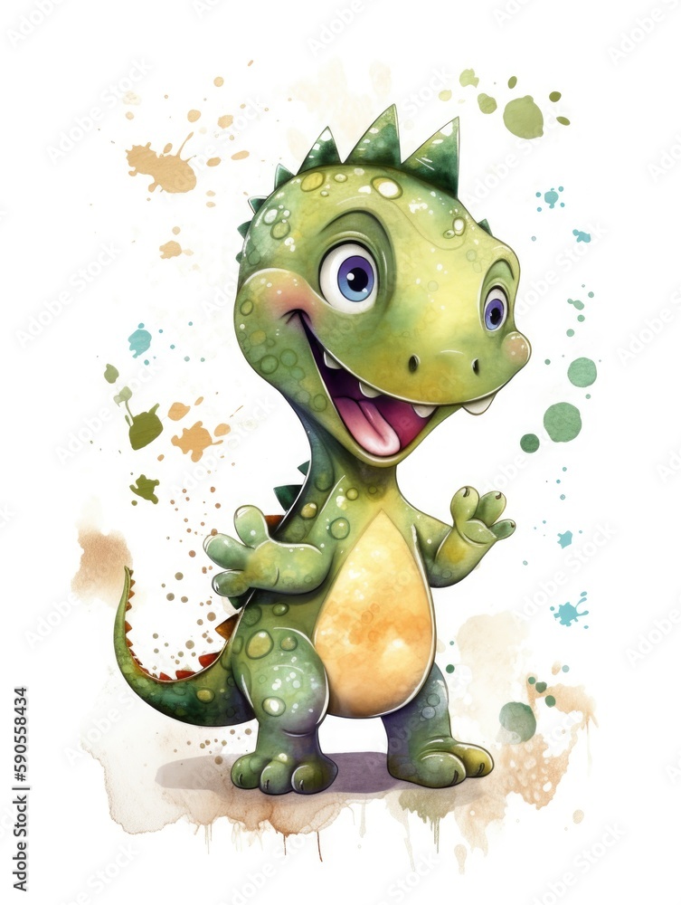 Fototapeta premium Frog with a flower. AI generated art illustration.
