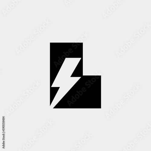 Free Download L Letter Logo With Lightning Thunder Bolt Vector Design. Electric Bolt Letter L Logo Vector Illustration. - GFXLoad
