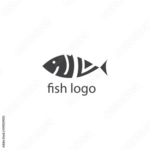 fish logo template design vector abstract illustration