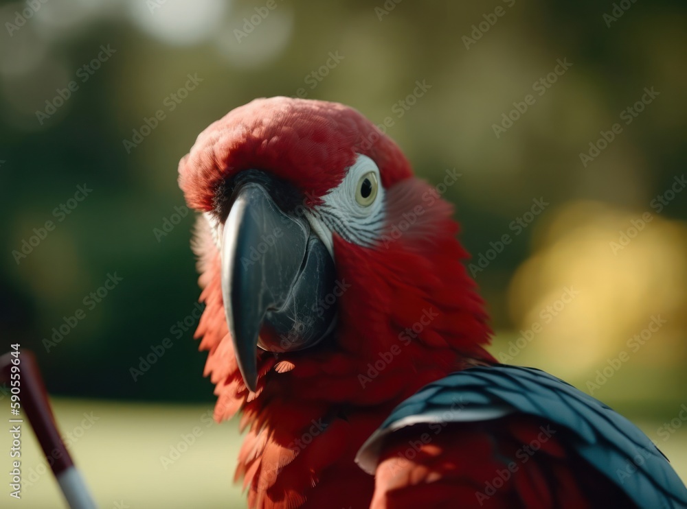 Obraz premium Parrot Golf Player On Fairway Golfing At Dawn Generative AI