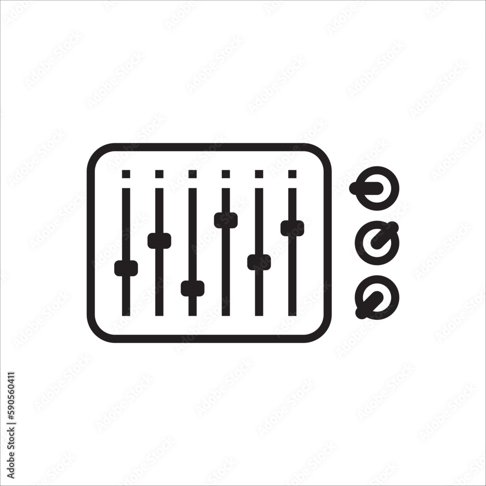 Sound mixer vector icon. Studio DJ disco club sound mixer flat sign design illustration. Sound mixer symbol pictogram. UX UI icon Sound mixer vector icon. Studio DJ disco club sound mixer flat sign design illustration. Sound mixer symbol pictogram. UX UI icon