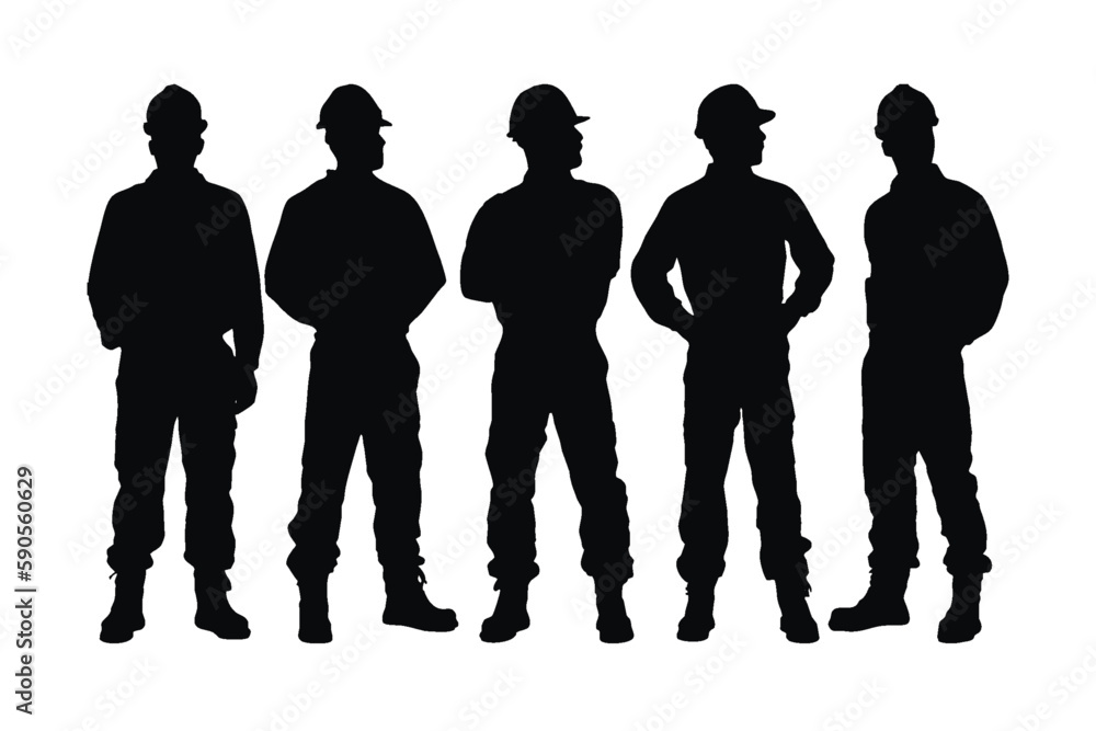 Male bricklayer silhouette bundles wearing construction uniforms vector. Male Mason silhouette collection with different poses. Man construction worker silhouette set standing in different poses. Male bricklayer silhouette bundles wearing construction uniforms vector. Male Mason silhouette collection with different poses. Man construction worker silhouette set standing in different poses.