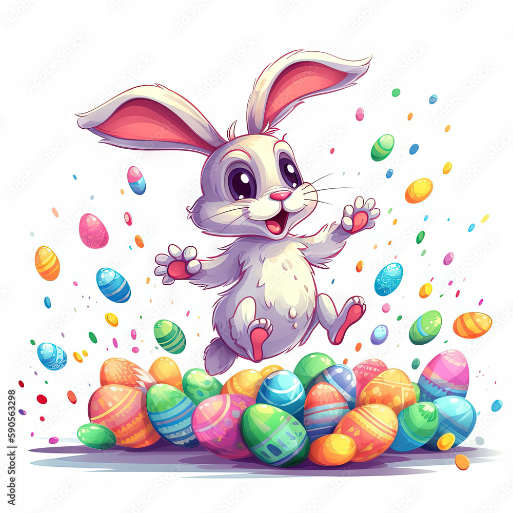 easter bunny with easter eggs easter bunny with easter eggs