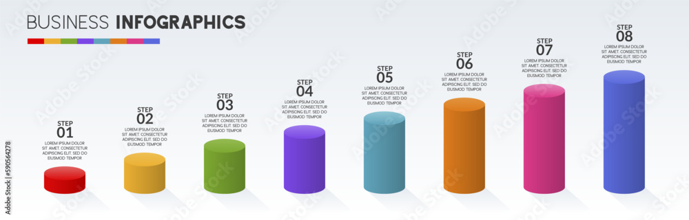 Infographics design template and icons with 8 options or 8 steps Infographics design template and icons with 8 options or 8 steps
