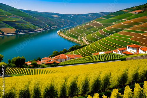 The douro valley in Portugal near the town of Pinhao photo