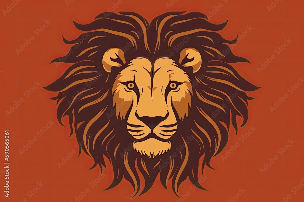 Obraz premium image of a lion in the style of Iconography
