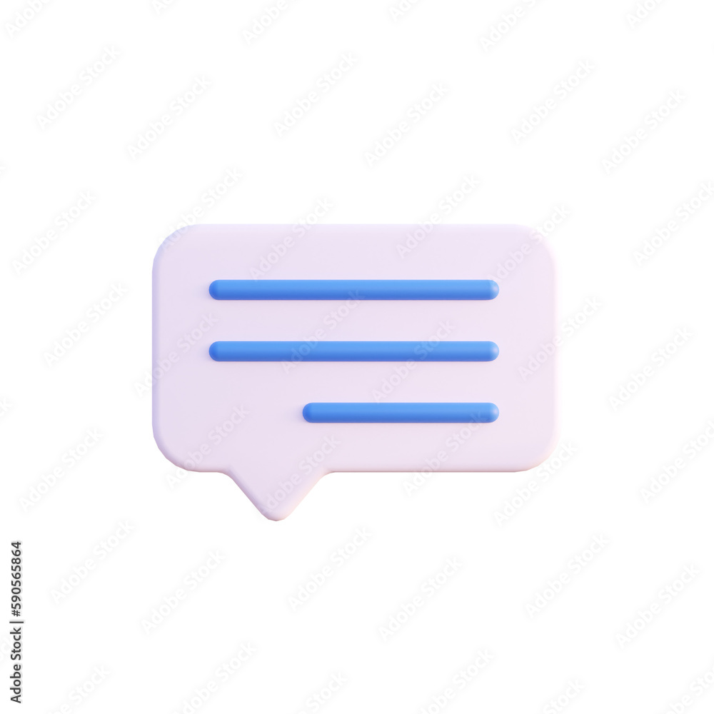 White bubble chat icon illustration 3d render isolated front view PNG transparent White bubble chat icon illustration 3d render isolated front view PNG transparent