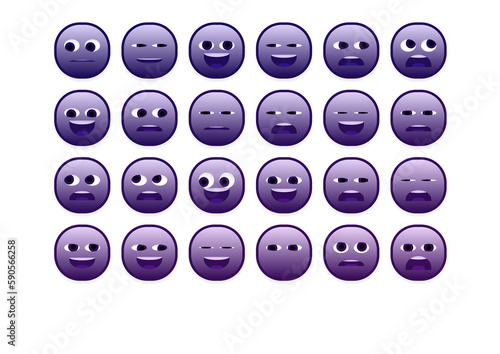 set of faces emoji smileys