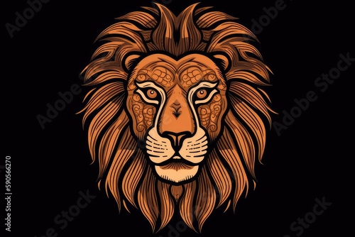 image of a lion in the style of Iconography © PinkiePie