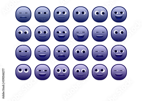 set of faces emoji smileys