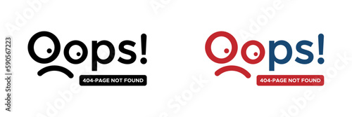 404 not found error icon oops page not found vector set
