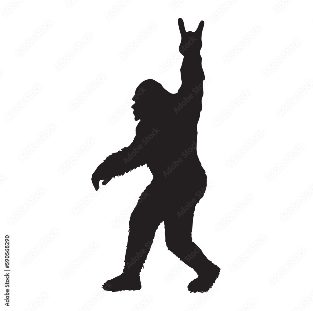 Bigfoot silhouettes Vector and bigfoot concept illustration Stock ...