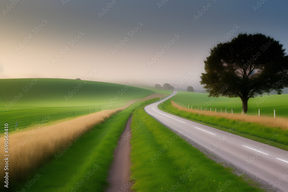 Fototapeta premium Road in field