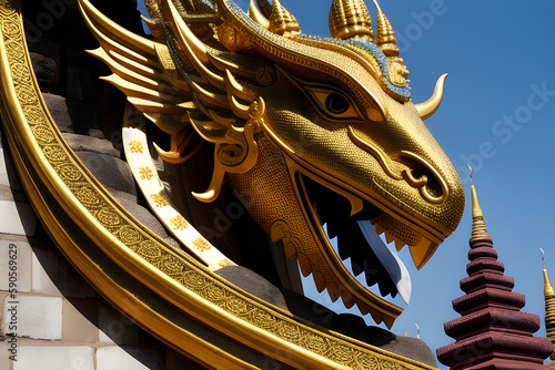 Dragon statue at Nakornsawan Thailand