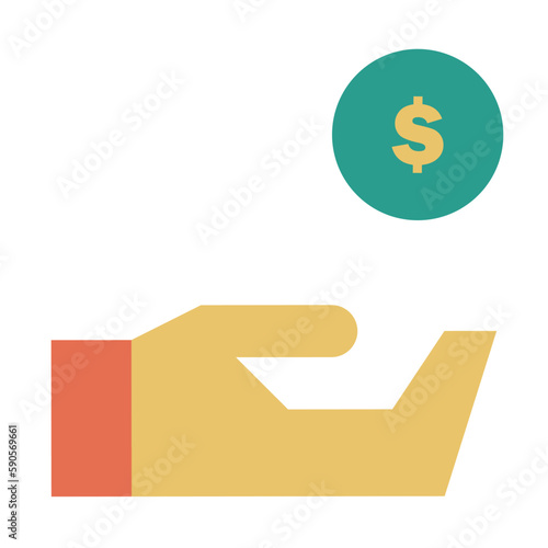 give alm of ramadan month flat icon set