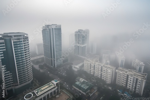  Manila Philippines centrum city in fog   generative artificial intelligence