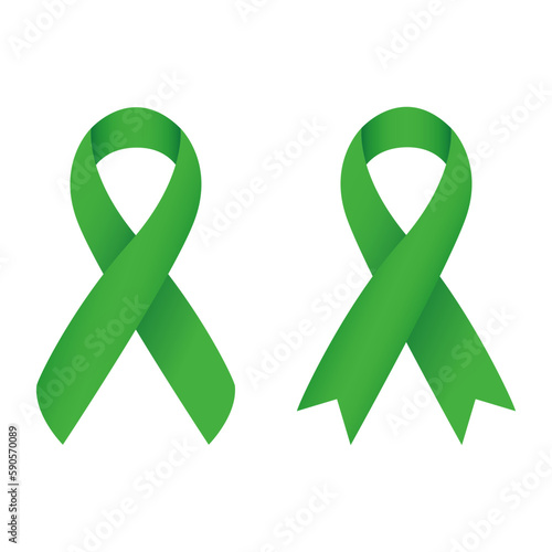 Mental health awareness green gradient ribbon vector