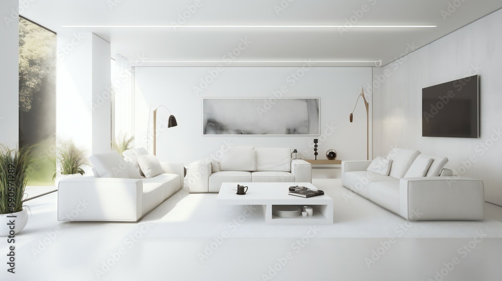 Contemporary Living Room Interior, 3D render, 3D illustration Contemporary Living Room Interior, 3D render, 3D illustration