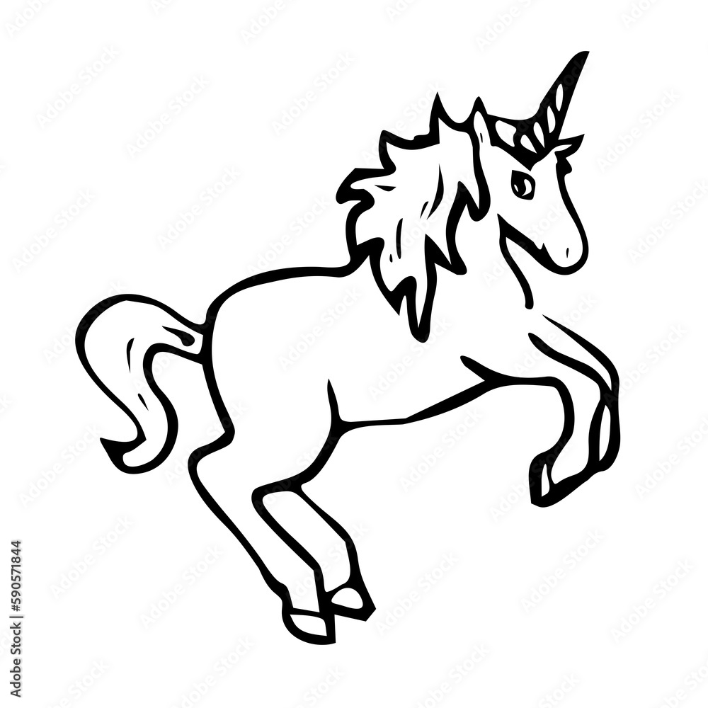 unicorn horse isolated on white