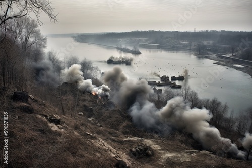 Guerra & Atardecer & Desolación - Generative Ai