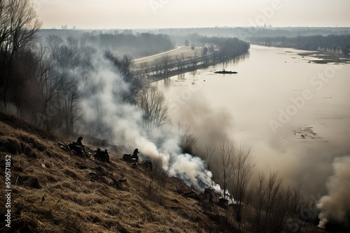 Guerra & Atardecer & Desolación - Generative Ai