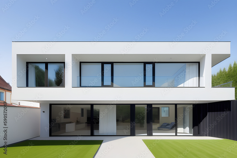 Modern house in German town Modern house in German town