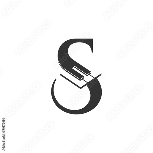 Letter S logo combines with piano photo