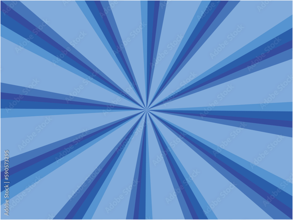 Obraz premium カラフルなビームを放射するイメージの集中線背景_ブルー系2