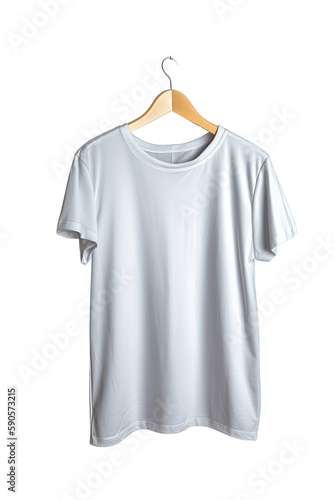 white t shirt isolated on transparent background made with generative ai