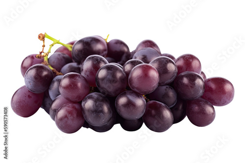 bunch of grapes isolated on transparent background made with generative ai