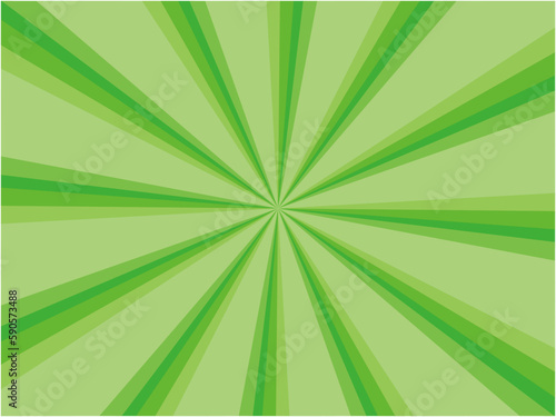 カラフルなビームを放射するイメージの集中線背景_グリーン系