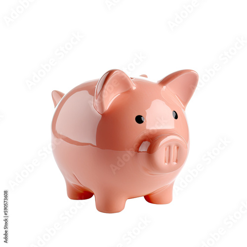 piggy bank isolated on transparent background made with generative ai
