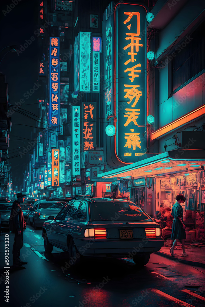 city street at night