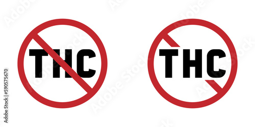 No THC red vector signs set